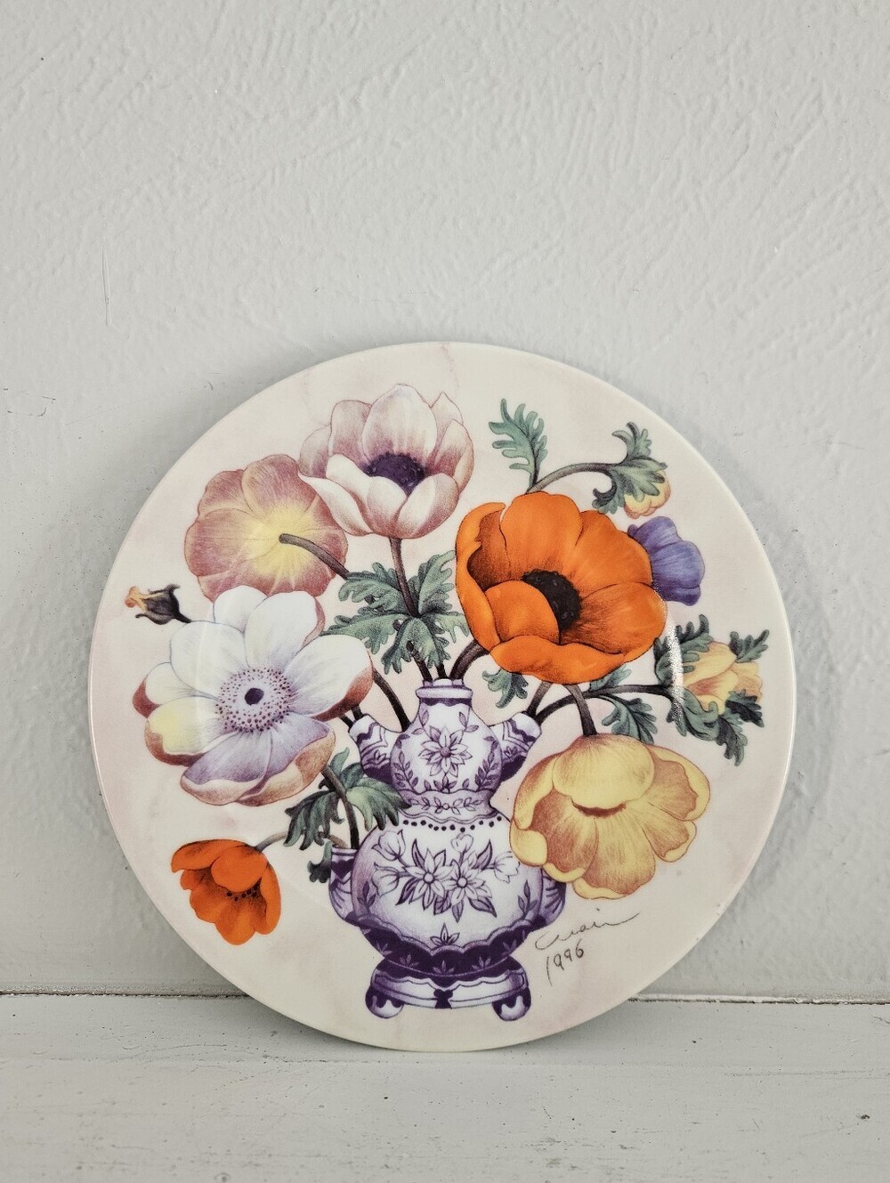 Vintage I. Godinger And Co Email De Limoges Decorative San Marino Floral Plate